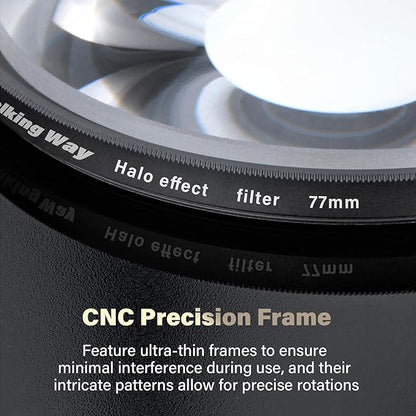 Walking Way 82MM Whirlpool Camera Effects Filter, Tunnel Vision Spiral Halo Prism Lens Filter with Vortex and Circular Halo Frame Effect for Camera Lens