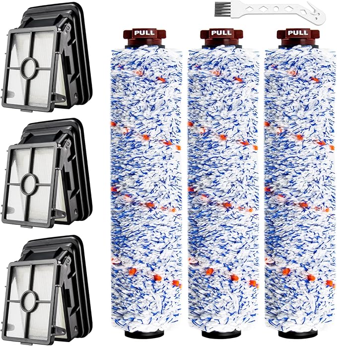 Replacement Brush Roller and Filters for Bissell CrossWave Vacuum, 1868 Pet Pro Brush Roll Parts 1785,1785A 17852, 17858, 17859, 1785P, 1785R, 1785T, 1785V, 1785W, 2210V 2211W 1785N 2306 LUXRILIX