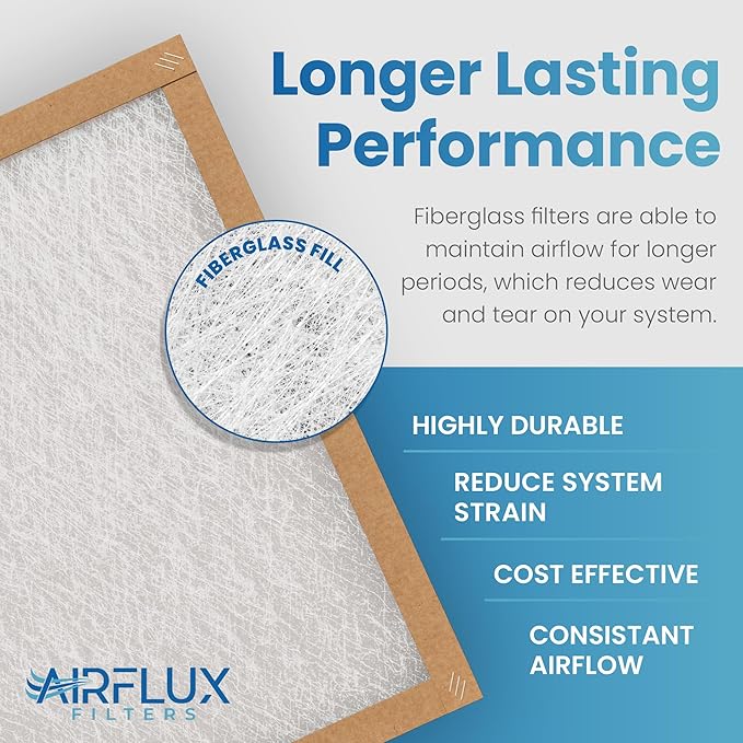 Fiberglass Air Filter -16x20x2Air Filter 12 Pack - Non Pleated 16"x20"x2", AC Filters for Home, Fiberglass, HVAC filters, Heater, Furnace Catcher for Dust - 1 YEAR SUPPLY