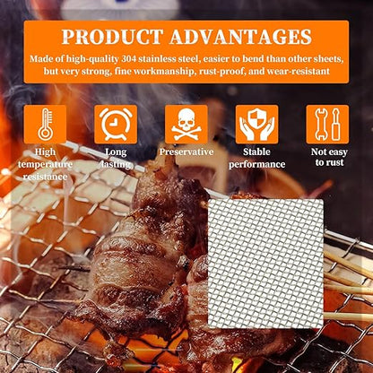 6 Pcs 12x8 Inch 304 Stainless Steel Wire Mesh Metal mesh Screen for DIY Projects, Vent, Cage,Window, Garden, Filter - Never Rust