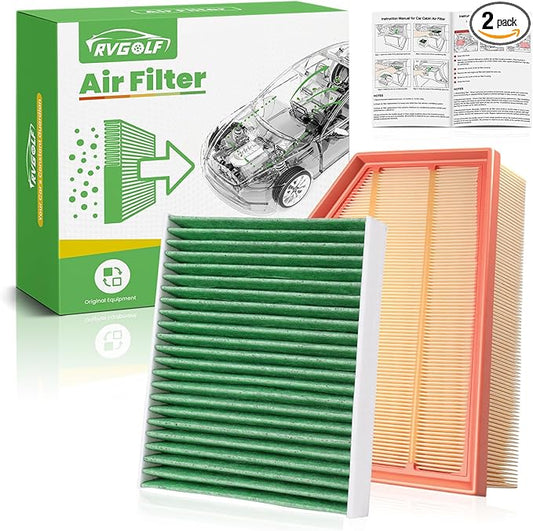 Engine+Cabin Air Filters Set Fit for Jeep Wrangler 2018-2025 2026, Jeep Gladiator 2020-2025 2026 Engine Air Filter Replacement AC Air Filter Kit Automotive Accessories# 68257030AA 68301863AA