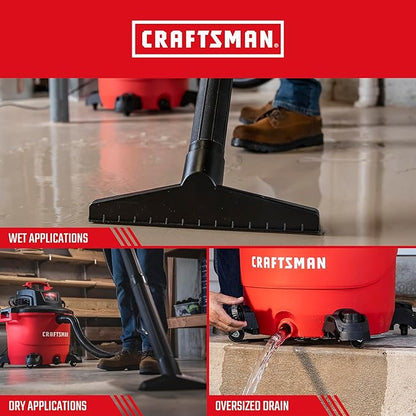 CRAFTSMAN CMXEVBE18595 16 Gallon 6.5 Peak HP Wet Dry Vac, Heavy-Duty Shop Vacuum Wet and Dry with Filter, 4 Dust Bags, Hose and Attachments for Home Projects & Renovations