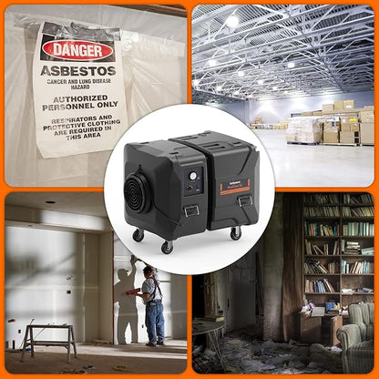 PURISYSTEMS Air Scrubber, Industrial Air Filtration System, 2000 CFM Heavy-Duty HEPA 2-in-1 Air Filtration Cleaner for Water and Fire Damage Restoration, Renovation, and Commercial and Industrial Use