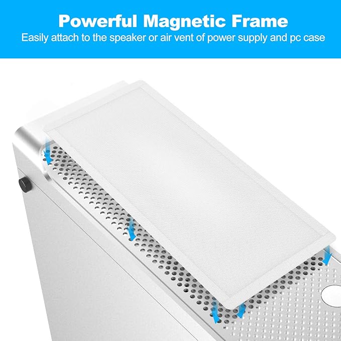 360mm 120mm x 2 PC Fan Dust Mesh Filter 4.72inch PVC Computer PC Case Dust Proof Filter Cover Magnetic White 2-Pack