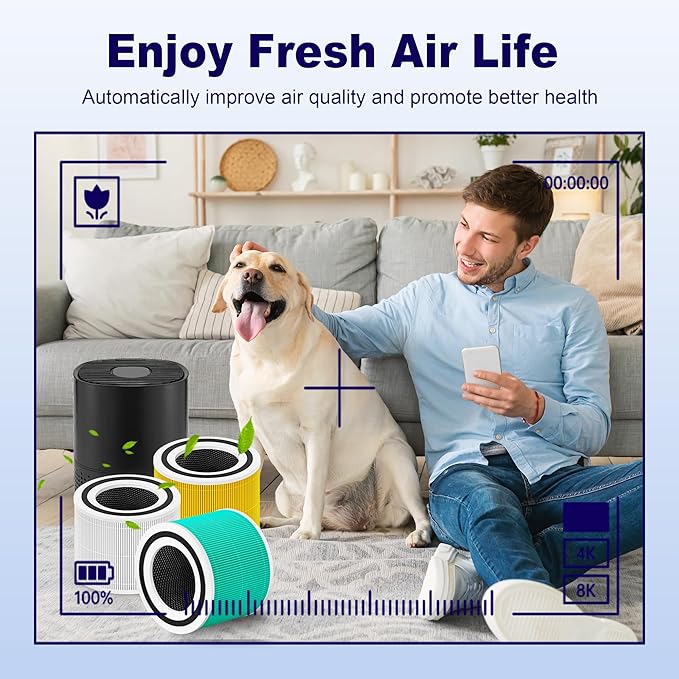 240 True HEPA 14 Pet Allergy Replacement Filter Compatible with Puroair 240, 3-in-1 True HEPA Filter Replacement, Grade True HP-14 with Activated Carbon Filter, 4 Pack, Yellow