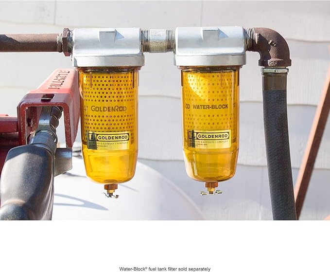 Dutton-Lainson Company - GOLDENROD 495 Bowl Fuel Tank Filter with 1" NPT Zinc Die-Cast Top Cap Fittings - See-Through Bowl Compatible with Biodiesel Blends - 10-Micron Diesel and Fuel Tank Filter