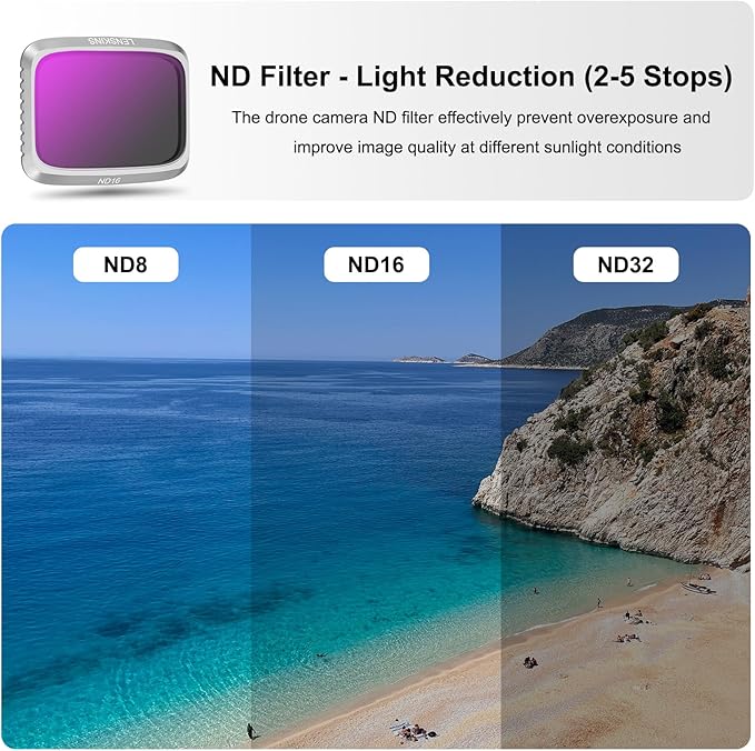 ND Filters for DJI Air 2S Drone, 4-Pack ND8 ND16 ND32 CPL Filter Set Compatible with DJI Air 2S Accessories, Neutral Density and Circular Polarizer Lens Filter Kit Lens Protector