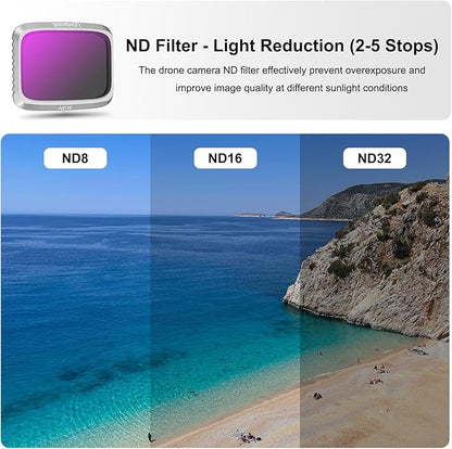 ND Filters for DJI Air 2S Drone, 4-Pack ND8 ND16 ND32 CPL Filter Set Compatible with DJI Air 2S Accessories, Neutral Density and Circular Polarizer Lens Filter Kit Lens Protector