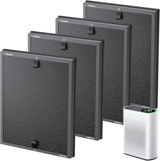 4 Pack HAP602 Replacement Filter Compatible with ECOSELF HAP602 / HAP602WF Air Purifier, Air Purifiers Replacement Filter for Home Large Room, # RF-HAP602-2P