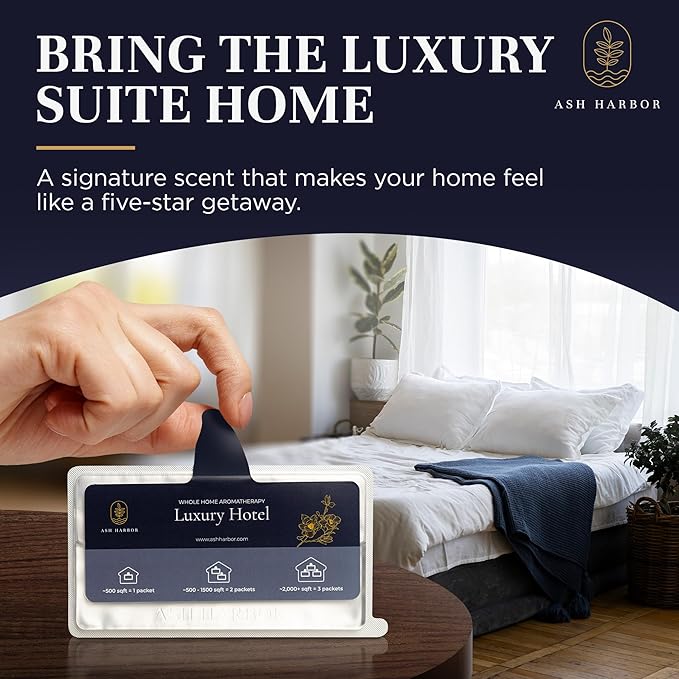 Luxury Hotel Whole Home Air Freshener System - Whole House Air Freshener for HVAC Filter - Scented Filters for Home - HVAC Duct Odor Eliminator - Filter Fresh 6 Pack