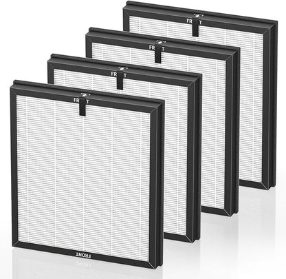 AP303 AP304 Replacement Filters, Compatible with DAYETTE AP303/AP304/AP305/AP405 Air Purifier, and for FRESHDEW AP303/304 Purifier, HEPA Filter with 3 Stage Filtration, 4 Pack (Standard-White)