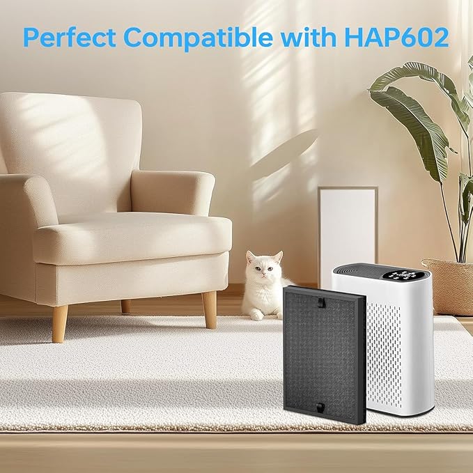 CERO 2 Pack HAP602 Replacement Filter for ECOSELF HAP602 and HAP602WF, 3 in 1 True Filter Activated Carbon Filter and Pre Filter