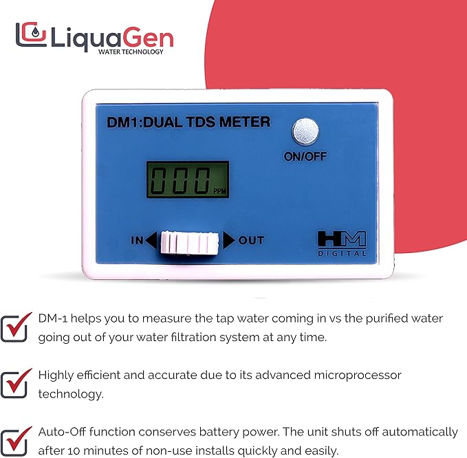 LiquaGen - Light Commercial Grade RO/DI Water Filter System | Reverse Osmosis and Deionization RO/DI | Booster Pump with TDS Meter | 20 Gallon Tank - 400GPD