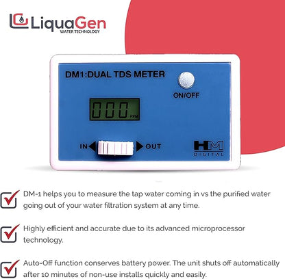 LiquaGen - Light Commercial Grade RO/DI Water Filter System | Reverse Osmosis and Deionization RO/DI | Booster Pump with TDS Meter | 20 Gallon Tank - 400GPD