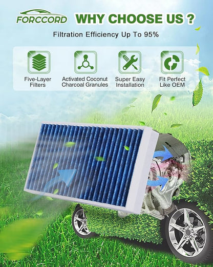 2*Cabin Air Filter and 1*Engine Air Filter Fit for Nissan Frontier NV1500 NV2500 NV3500 Pathfinder Xterra & Suzuki Equator Activated Carbon Cabin Filter Replace#CF10553 CA7440 Car Accessories