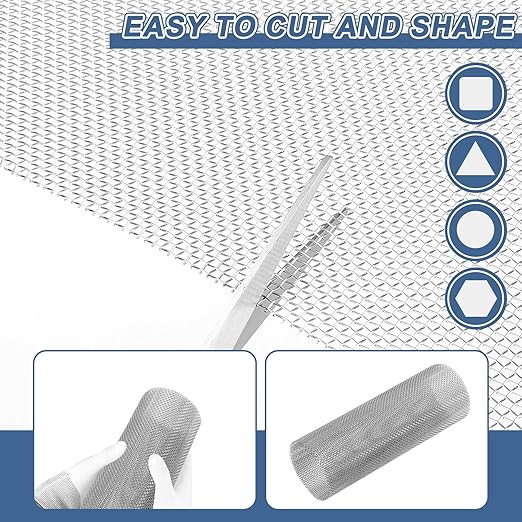 uxcell 14 Mesh 39" x 10" Woven Wire Mesh, 316 Stainless Steel Air Vent Filter Screen, Window Screen Mesh for DIY Projects Vents Cover Filtration Animals Fence
