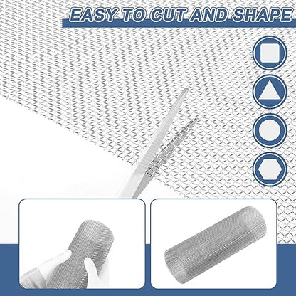 uxcell 14 Mesh 39" x 10" Woven Wire Mesh, 316 Stainless Steel Air Vent Filter Screen, Window Screen Mesh for DIY Projects Vents Cover Filtration Animals Fence