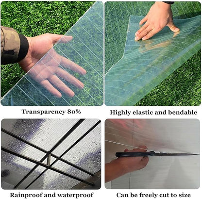 Glass Roof Pergola Polycarbonate Roofing Roll Polycarbonate Panels for Sunrooms, Open-Air Gardens, Greenhouses, Agricultural Use, Sheds(0.7x5m)