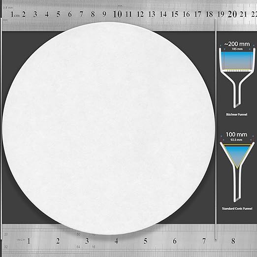 Filter Paper 18.5 cm Lab Qualitative Filter Paper for Chemistry, Standard Qualitative Grade 1-Medium Flow 185 mm(100 Discs)