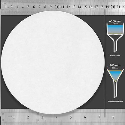 Filter Paper 18.5 cm Lab Qualitative Filter Paper for Chemistry, Standard Qualitative Grade 1-Medium Flow 185 mm(100 Discs)