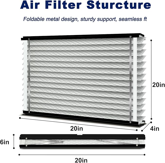 2-Pack 313 Air Filter Replacement Compatible with AprilAire Whole House Air Purifiers,Models 1310, 2310, 3310, 4300, MERV 13 20x20x4 Pleated HVAC AC Furnace Filter