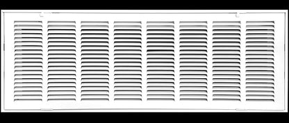 HVAC Premium 32" X 10" Steel Return Air Filter Grille for 1" Filter - Fixed Hinged - HVAC DUCT COVER - Flat Stamped Face - White [Outer Dimensions: 34 5/8"w X 12 5/8"h]