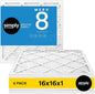 Simply 16x16x1 Air Filter, Merv 8, MPR 600, 6 Pack, Furnace Air Filter for HVAC (Actual Size: 15.75"x15.75"x0.75") DUST, Pet, & Allergy Control
