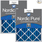 Nordic Pure 16x24x4 (Actual Size: 15 3/8 x 23 3/8 x 3 5/8) Pleated MERV 7 Air Filters 2 Pack