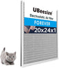 UBeesize 20x24x1 Reusable Electrostatic Air Filter HVAC AC Furnace Filter,MERV 8,Washable,Lasts a Lifetime,Permanent Air Filter,Breathe Fresher,Home And Office(Actual Size:19.61x23.39x0.82 Inch)
