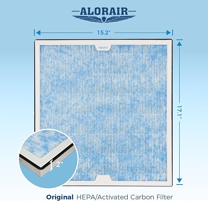 AlorAir HEPA/Activated Carbon Filter Replacement Set for CleanShield HEPA 550 Air Scrubber （Pack of 3））…