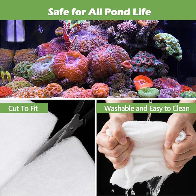 Classic Pond Filter Pad Media 12"x72"x1", 6 Ft² White Thicker Reusable Replacement Washable Pad,Fish Pond Filter Material for Outdoor Ponds Aquarium