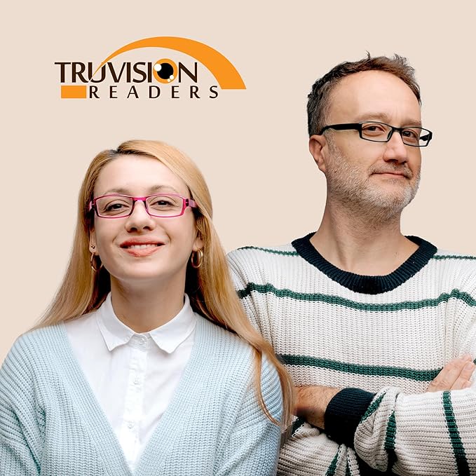 TruVision Readers Reading Glasses, Comfort Spring Hinges for Men and Women, 9501HP