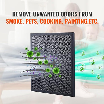VEVOR Active Carbon Filters, 3 Pack, 15.7'' x 15.7'' Air Filter Replacement, High-efficient Stage 2 Filters Compatible w/BlueDri & VEVOR Scrubber, Air Purifiers, Water Damage Restoration Equipment