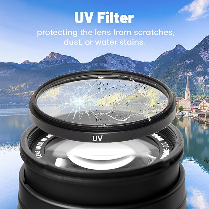 3 Piece UV-CPL-FLD Camera Filters Set, 72mm Multi-Coated Universal Lens Filter Kit UV Blocking + Circular Polarizing + FLD Fluorescent Filter with Protective Storage Case