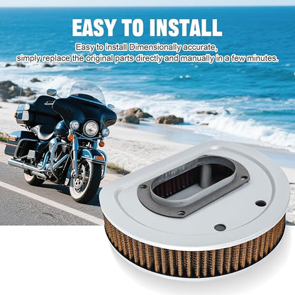 Motorcycle Air Filter 29462-99 1011-4208 High Flow Intake Cleaner Accessories for Harley 1999-2001 Electra Glide, Road King and Road Glide Models (Orange)
