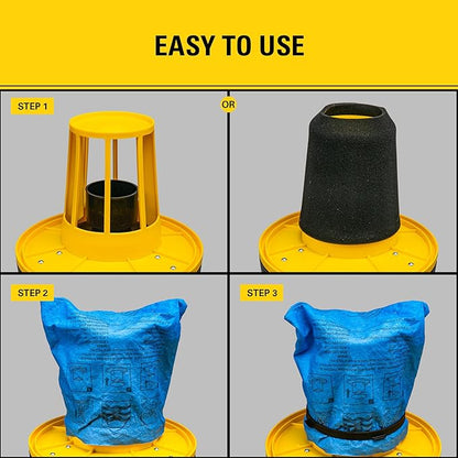 STANLEY - 251201 Stanley 25-1201 Blue Cloth, Reusable Filter with Clamp Ring for 1-5 Gallon Wet/Dry Vacuums, 1-Pack