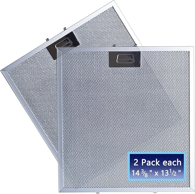 2-Pack Upgraded WA0575 Range Hood Filters Replacement With Stainless Latch 5-Layer Aluminum Mesh Fit for Vissani 30-inch Pyramid or WA0575 Wall Mount Range Hood Grease Filter by Size 14 3/8"x13 1/2"