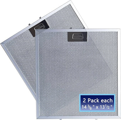 2-Pack Upgraded WA0575 Range Hood Filters Replacement With Stainless Latch 5-Layer Aluminum Mesh Fit for Vissani 30-inch Pyramid or WA0575 Wall Mount Range Hood Grease Filter by Size 14 3/8"x13 1/2"