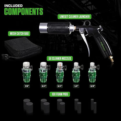 hilmor HLC007 HVAC Lineset Cleaner - Pressurized Foam Puck System to Remove Contaminants & Residue - Refrigerant Line Set Cleaning Kit - A2L Compatible