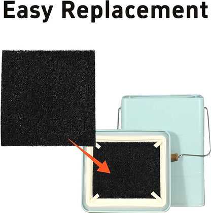 12PCS 5” Square Compost Bin Charcoal Filters, 0.4” Thick Activated Carbon Filters for Kitchen Countertop Compost Pail, Home Bucket Filter Replacements