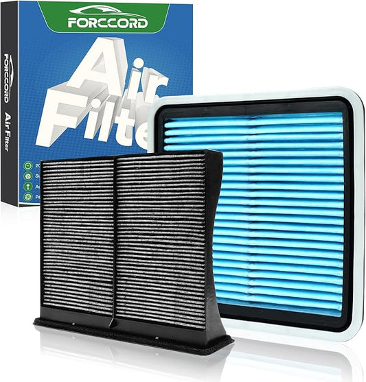 Cabin & Engine Air Filter Fit for Subaru Forester 2009-2018 H4 2.5L, Forester 2014-2018 H4 2.0L Activated Carbon Cabin Filter Replacement CF10930 16546AA090 Car Accessories