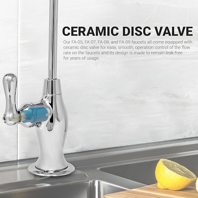 Metpure Non-airgap NSF Certified RO Faucet Reverse Osmosis Drinking Water Filtration System Water Dispenser Spout (Chrome). Vase Style with Faucet Wrench.