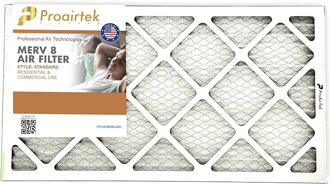 Proairtek AF14251M08SWH Model 14x25x1 Air Filter, MERV 8; Ideal for Anyone Wanting Clean, Crisp Air in Their Home
