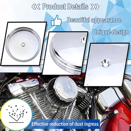 18-760 Air Cleaner Outer Cover for Billet Sucker and Big Sucker Stage, Chrome Cover Compatible with Most Harley Davidson Models