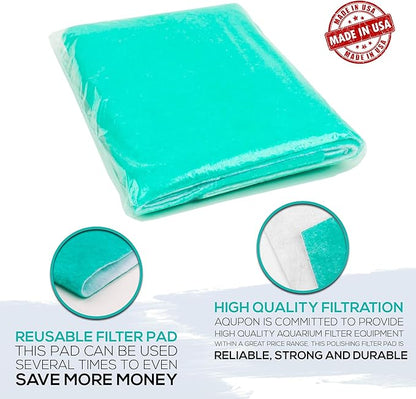 Aquarium Polishing Filter Pad 100 Micron - Ultimate Media Pads - Cut to Fit 24" by 36" - for Fish Tanks, Aquaculture, Hydroponics - USA Manufacturer (1 Pack)