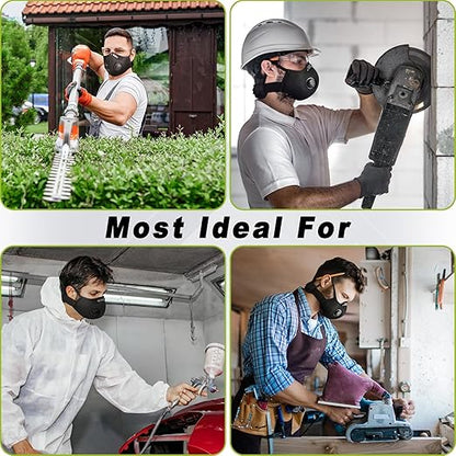 BASE CAMP M Plus Dust Face Mask with Extra 6 Activated Carbon Filters for Woodworking Construction Mowing Cycling (3)