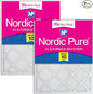 Nordic Pure 25x25x1 (Actual Size: 24 1/2 x 24 1/2 x 3/4) Tru Mini Pleat MERV 10 AC Furnace Air Filters – 2.5X More Media for Longer-Lasting, High-Efficiency Filtration - 2 Pack