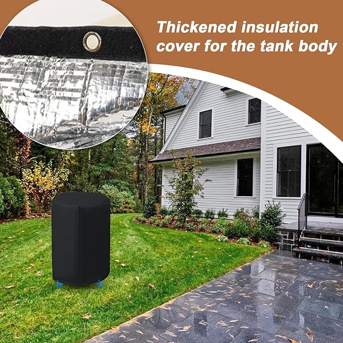 Insulated Well Pump Cover - 3-Layer Round Waterproof Heavy Duty Frost Protection Industrial Pipe Protector Winter Cistern Housing Bag Outdoor Sanitary Backflow Protection | For Yard House Ownership
