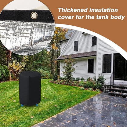 Insulated Well Pump Cover - 3-Layer Round Waterproof Heavy Duty Frost Protection Industrial Pipe Protector Winter Cistern Housing Bag Outdoor Sanitary Backflow Protection | For Yard House Ownership