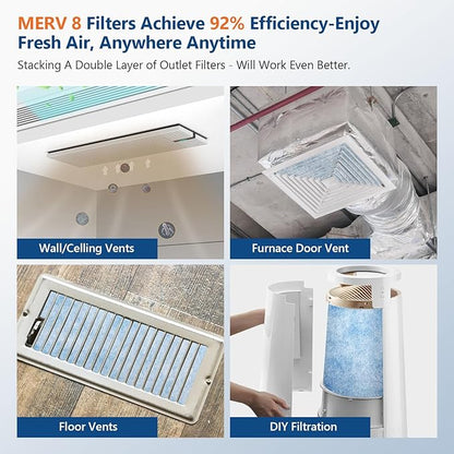 Torjim 12" x 120" MERV 8 Air Vent Filter, Easy Cut to Fit Air Vent Filter for Home Floor, Ensure Air fresher Air Vent Filter for Ceiling, Air Conditioner, Grilles, Air Vents
